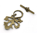 5 Sets Bronze Leaf and Twig Toggle Clasp Connectors, fcl0149