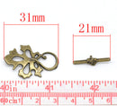 5 Sets Bronze Leaf and Twig Toggle Clasp Connectors, fcl0149