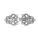 2 Pairs of Silver Filigree Style Connector Clasps, hook and eye clasp, fcl0153
