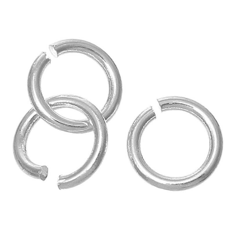 500 BULK Silver Plated Open Jump Rings 8mm x 1.2mm, 16 gauge wire, copper base with silver plating,  jum0151b