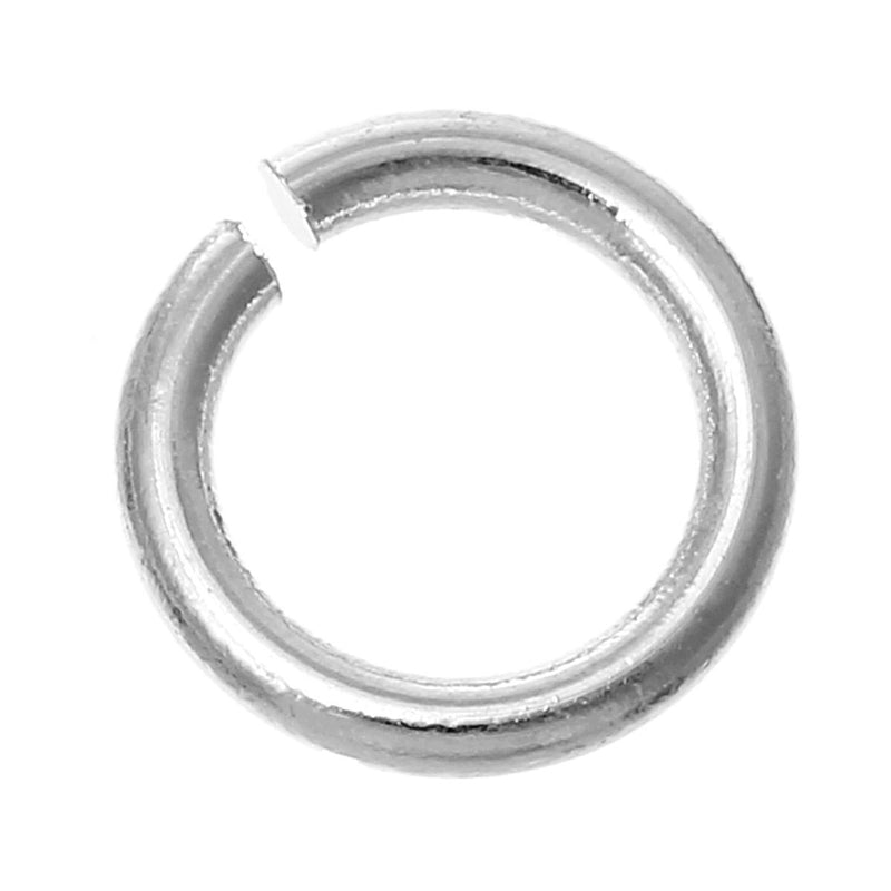 500 BULK Silver Plated Open Jump Rings 8mm x 1.2mm, 16 gauge wire, copper base with silver plating,  jum0151b