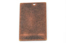 10 Distressed Copper Plated Stamping Blanks, Charms, LARGE RECTANGLE shape 1-1/4" x 3/4" 24 gauge msb0287
