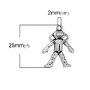 5 SPACE ASTRONAUT Charms, Antique Silver Tone Metal Pewter Pendants, moon landing chs2019