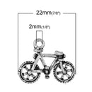 5 MOUNTAIN BIKE Charms, Antique Silver Tone Metal Pewter Pendants, outdoors chs2013