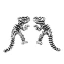 5 DINOSAUR FOSSIL Skeleton Charms, Antique Silver Metal Pendants chs2016