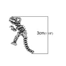 5 DINOSAUR FOSSIL Skeleton Charms, Antique Silver Metal Pendants chs2016