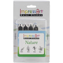 Set of 4 NATURE Design Stamps, ImpressArt Metal Design Stamps, 4-pack, 6mm, leaf and flower, leaves, tol0392
