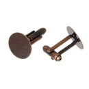 10 Copper CUFF LINKS Blanks, CUFFLINKS with 15mm Pad  fin0446