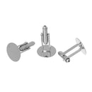 10 Silver CUFF LINKS Blanks, CUFFLINKS with 15mm Pad  fin0447