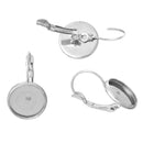 10 (5 pairs) STAINLESS STEEL cabochon bezel setting lever back earring components, fits 6mm round inside tray fin0448