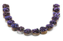 5 Dark Purple DRUZY ROCK CRYSTAL Quartz Round Beads, flat back cabochons,  12mm gdz0099