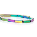 9x3mm Titanium Coated HEMATITE Gemstone RECTANGLE Column Bar Beads . genuine carved stone, full strand, about 46 beads, ghe0092