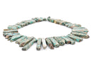 Aqua Terra Jasper Gemstone Stick Beads, polished natural gemstone, blue green stone, 1/2" to 2-1/2" full strand, about 48 beads, gja0074