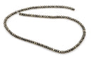 4mm PYRITE Fool's Gold Gemstone RONDELLE BEADS, 4x3mm, full strand, gpy0010