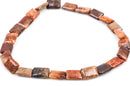 17x12mm FOSSIL STONE Rectangle Gemstone Beads, natural, full strand gaf0002