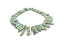 Aqua Terra Jasper Gemstone Stick Beads, polished natural gemstone, blue green stone, 1/2" to 2-1/2" full strand, about 48 beads, gja0074