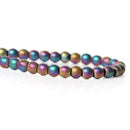 4mm Round Titanium Matte MARDI GRAS HEMATITE Gemstone Beads, full strand  ghe0093