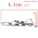 8 SKELETON with NOOSE Charms Pendants, Hanging Skeleton, Silver Tone Metal   chs2026