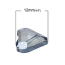 12x10mm HEART Crystal Beads, Glass Beads, BLUE Vitrail, drilled diagonally, 30 beads  bgl1275