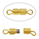 50 Gold Tone Barrel Screw Clasps, copper base, 15x4mm fcl0165