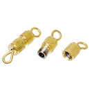 50 Gold Tone Barrel Screw Clasps, copper base, 15x4mm fcl0165