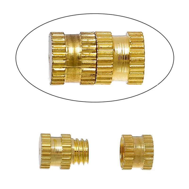 50 Gold Tone Barrel Screw Clasps, copper base, 9x5mm fcl0164
