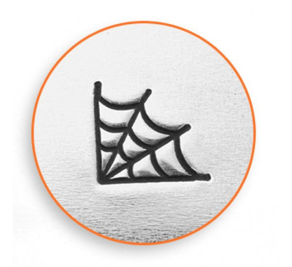 6mm CORNER SPIDER WEB Metal Design Stamp, Halloween theme, gothic tol0415