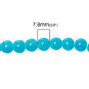 10mm Bright TURQUOISE BLUE Glass Beads, Round, 32" strand (about 86 beads)  bgl1277