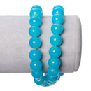 10mm Bright TURQUOISE BLUE Glass Beads, Round, 32" strand (about 86 beads)  bgl1277