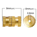 50 Gold Tone Barrel Screw Clasps, copper base, 9x5mm fcl0164