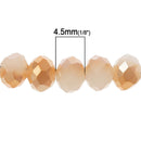 6x4.5mm Opal WHITE and CHAMPAGNE AB Glass Rondelle Beads, faceted, full strand, half tone color,  bgl1268