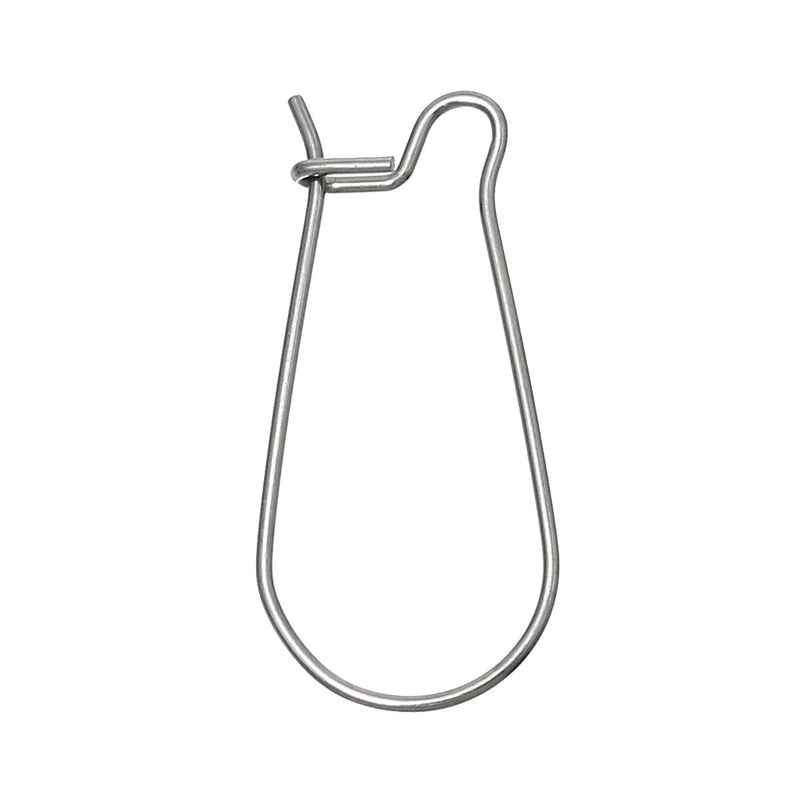 50 Stainless Steel KIDNEY EARRING WIRES, Metal Kidney Ear Wires (25 pairs), 1" long  fin0456b