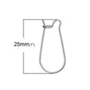 50 Stainless Steel KIDNEY EARRING WIRES, Metal Kidney Ear Wires (25 pairs), 1" long  fin0456b