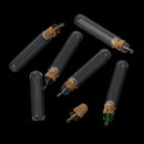 5 Small Glass Jar Vials, Charm Pendants, glass test tube, includes cork, eye pin and bead, 18mm x 10mm, with cork cho0115