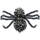 1 BLACK Bead SPIDER charm pendant, pave beads, seed beads, cho0120
