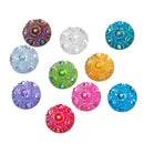 100 Round Resin Metallic Faux Druzy Cabochons, 2-hole sequins, 2 hole connector links, mixed colors, 10mm  cab0335