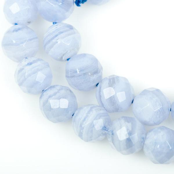 6mm BLUE LACE AGATE Chalcedony Round Gemstone Beads, faceted, natural, full strand, about 65 beads, gag0241