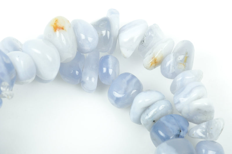 9mm-12mm BLUE LACE AGATE Chalcedony Nugget Gemstone Beads, light baby blue, natural, full strand  gag0172