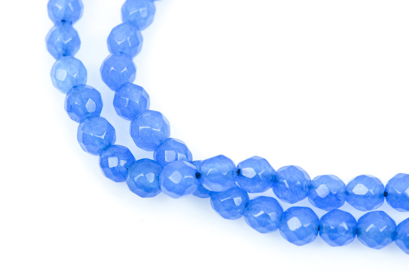 4mm CORNFLOWER BLUE AGATE Round Gemstone Beads, faceted, natural, full strand  gag0178