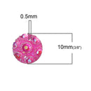 100 Round Resin Metallic Faux Druzy Cabochons, 2-hole sequins, 2 hole connector links, mixed colors, 10mm  cab0335