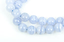 8mm BLUE LACE AGATE Chalcedony Round Gemstone Beads, light baby blue, natural, full strand  gag0168