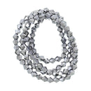 6mm SILVER METALLIC Faceted Bicone Crystal Glass Beads, full strand (about 50 Beads)  bgl0509
