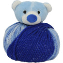 BLUE TEDDY BEAR Knitting Hat Kit, Beanie Hat Kit, includes yarn and plush stuffed character, Top This!™ knt0089