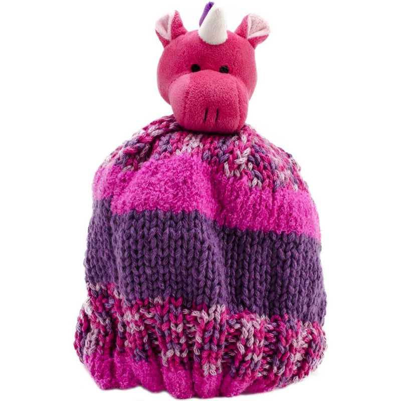 UNICORN Knitting Hat Kit, Beanie Hat Kit, includes yarn and plush stuffed character, Top This!™ knt0088