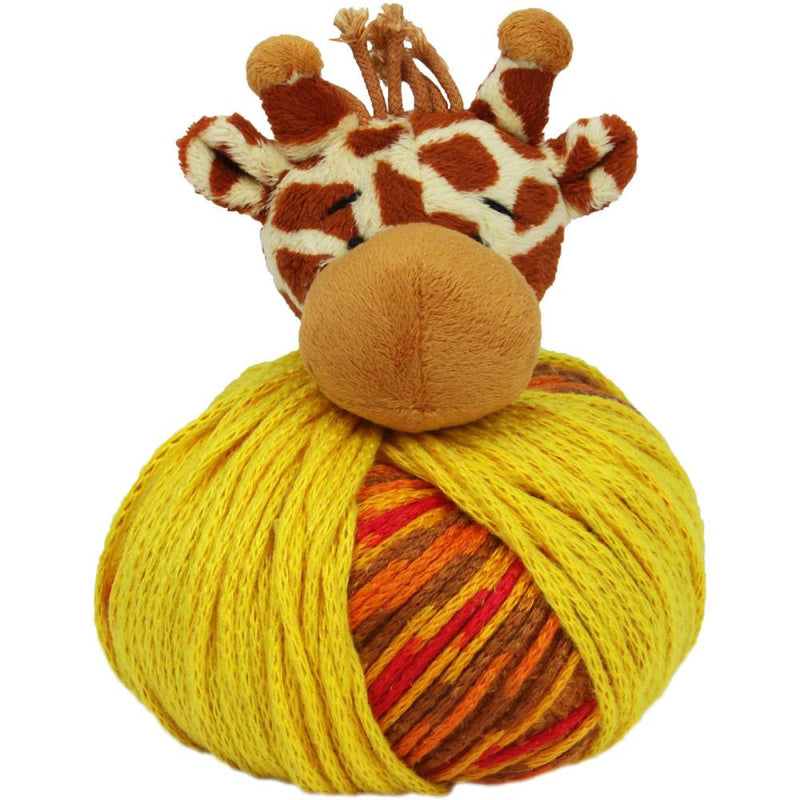 GIRAFFE Knitting Hat Kit, Beanie Hat Kit, includes yarn and plush stuffed character, Top This!™ knt0086