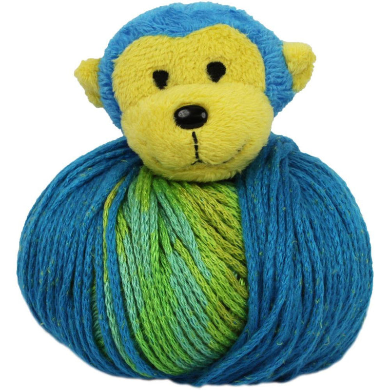 MONKEY Knitting Hat Kit, Beanie Hat Kit, includes yarn and plush stuffed character, Top This!™ knt0084