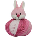 PINK BUNNY RABBIT Knitting Hat Kit, Beanie Hat Kit, includes yarn and plush stuffed character, Top This!™ knt0083
