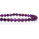 4mm GOLD and PURPLE METALLIC Bicone Crystal Glass Beads, opaque, faceted, full strand, bgl1286