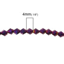 4mm GOLD and PURPLE METALLIC Bicone Crystal Glass Beads, opaque, faceted, full strand, bgl1286