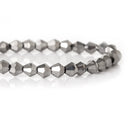 4mm BRIGHT SILVER METALLIC Bicone Crystal Glass Beads, opaque, faceted, full strand, bgl1299
